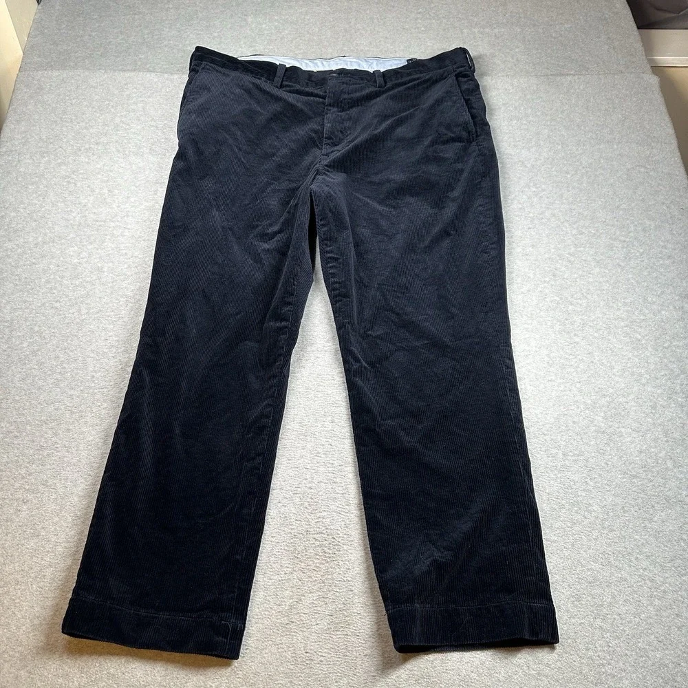 Polo Ralph Lauren Navy‎ Corduroy Pants Men 40x30(29) Stretch Straight Preppy